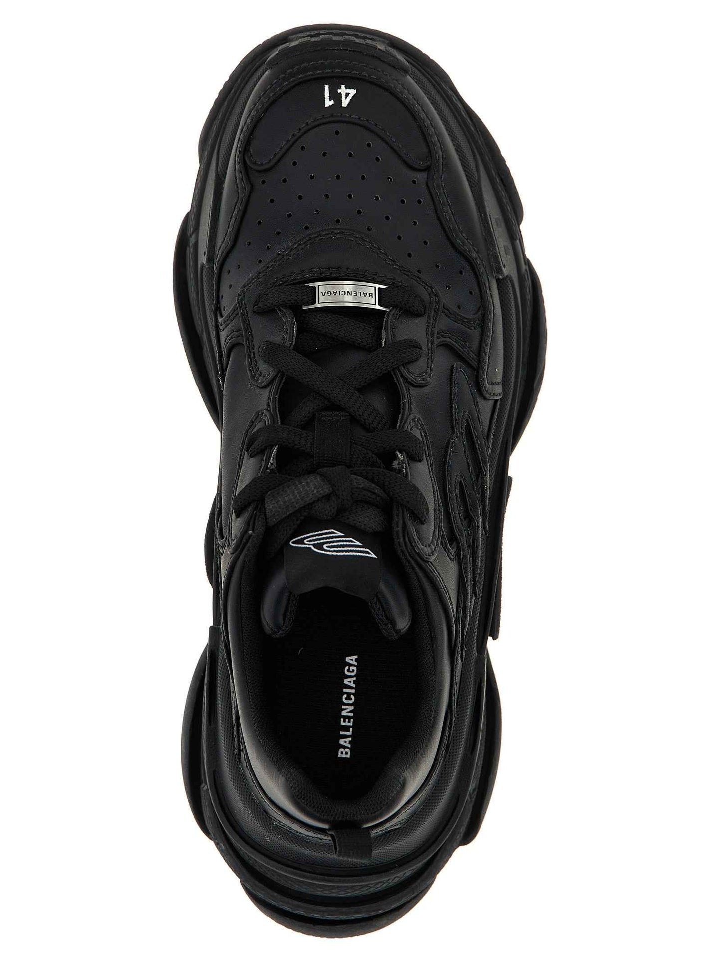 Black Polyethylene Athletic Sneakers