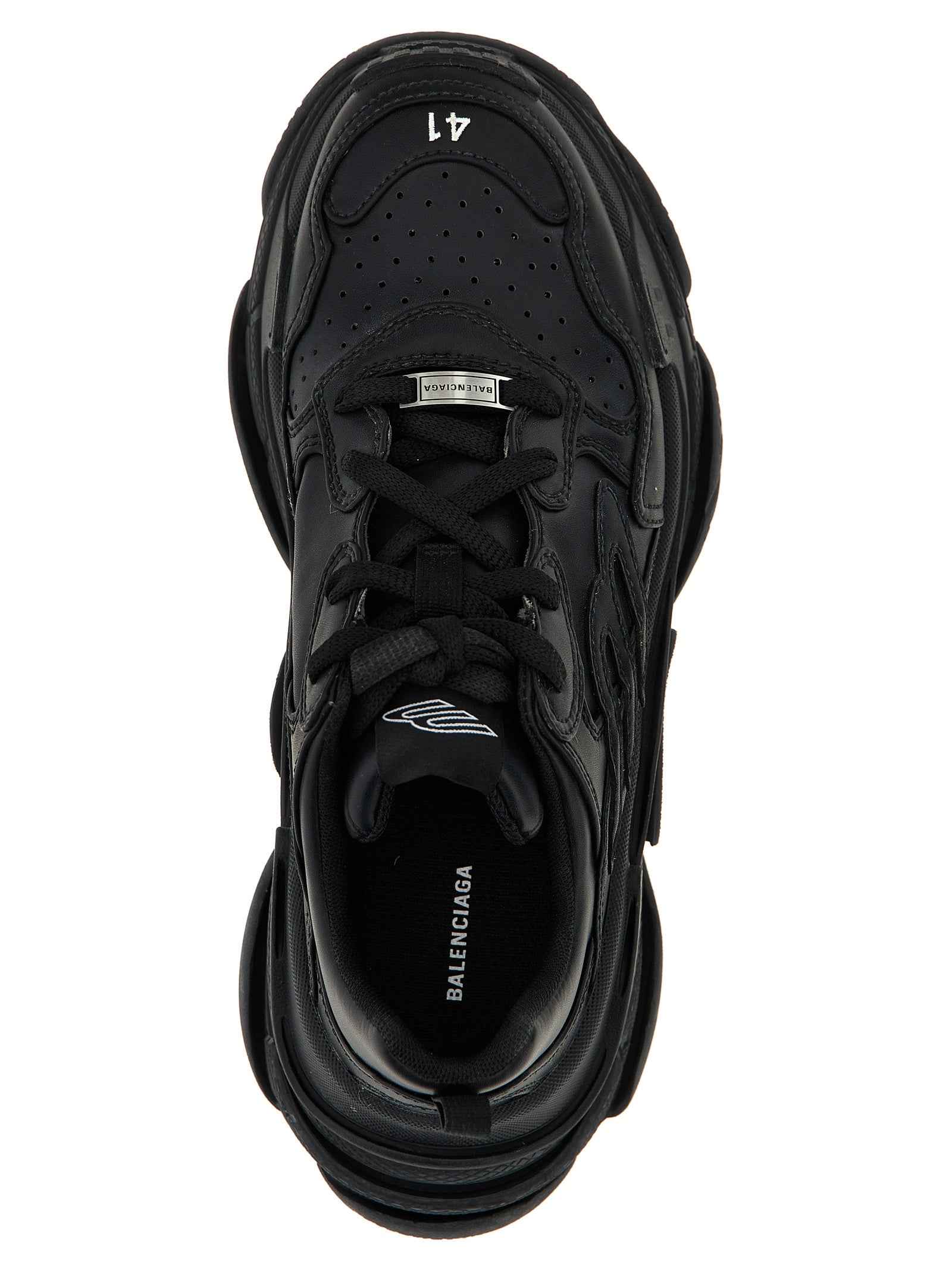 Black Polyethylene Athletic Sneakers