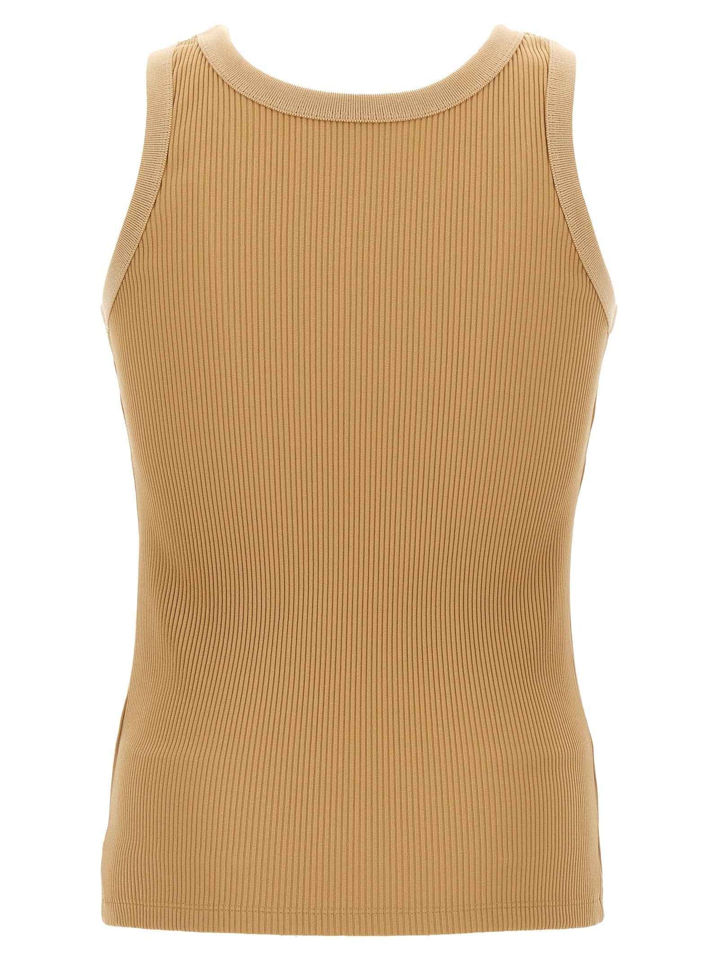Beige Polyamide Tank Tops