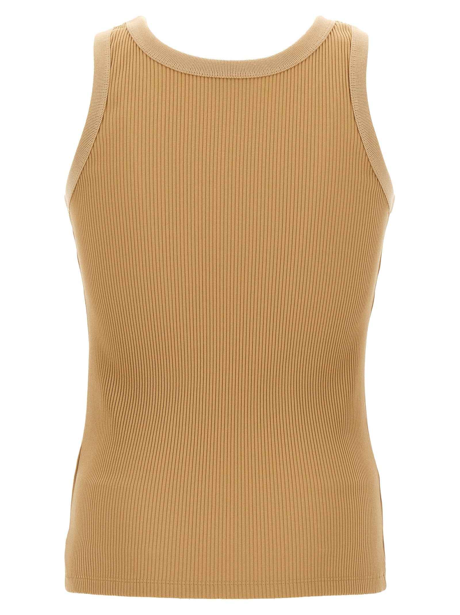 Beige Polyamide Tank Tops