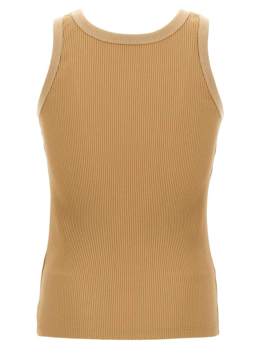 Beige Polyamide Tank Tops