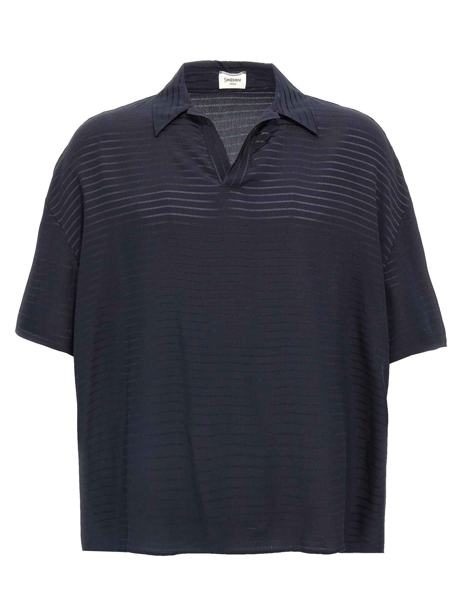 Blue Silk Polo Shirt