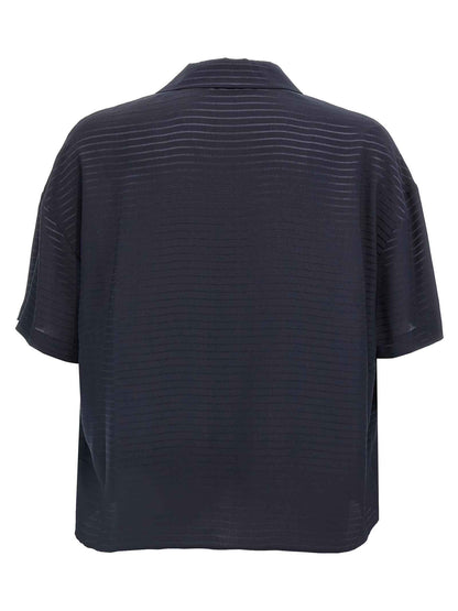Blue Silk Polo Shirt
