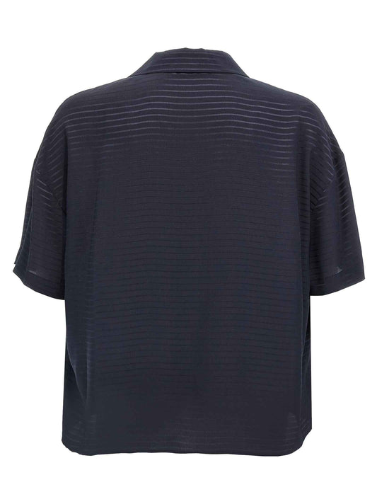 Blue Silk Polo Shirt