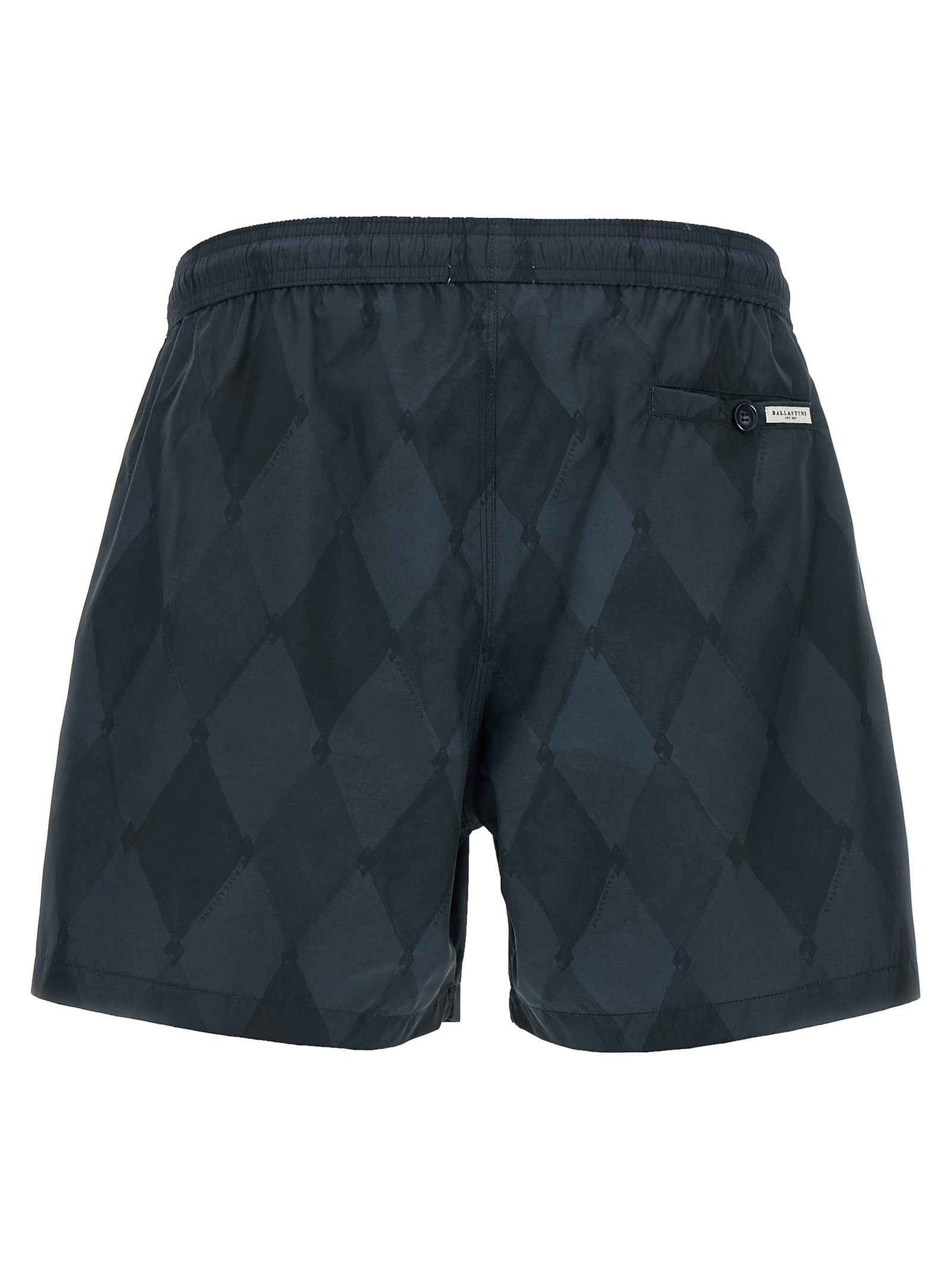 Blue Polyester Swim Shorts