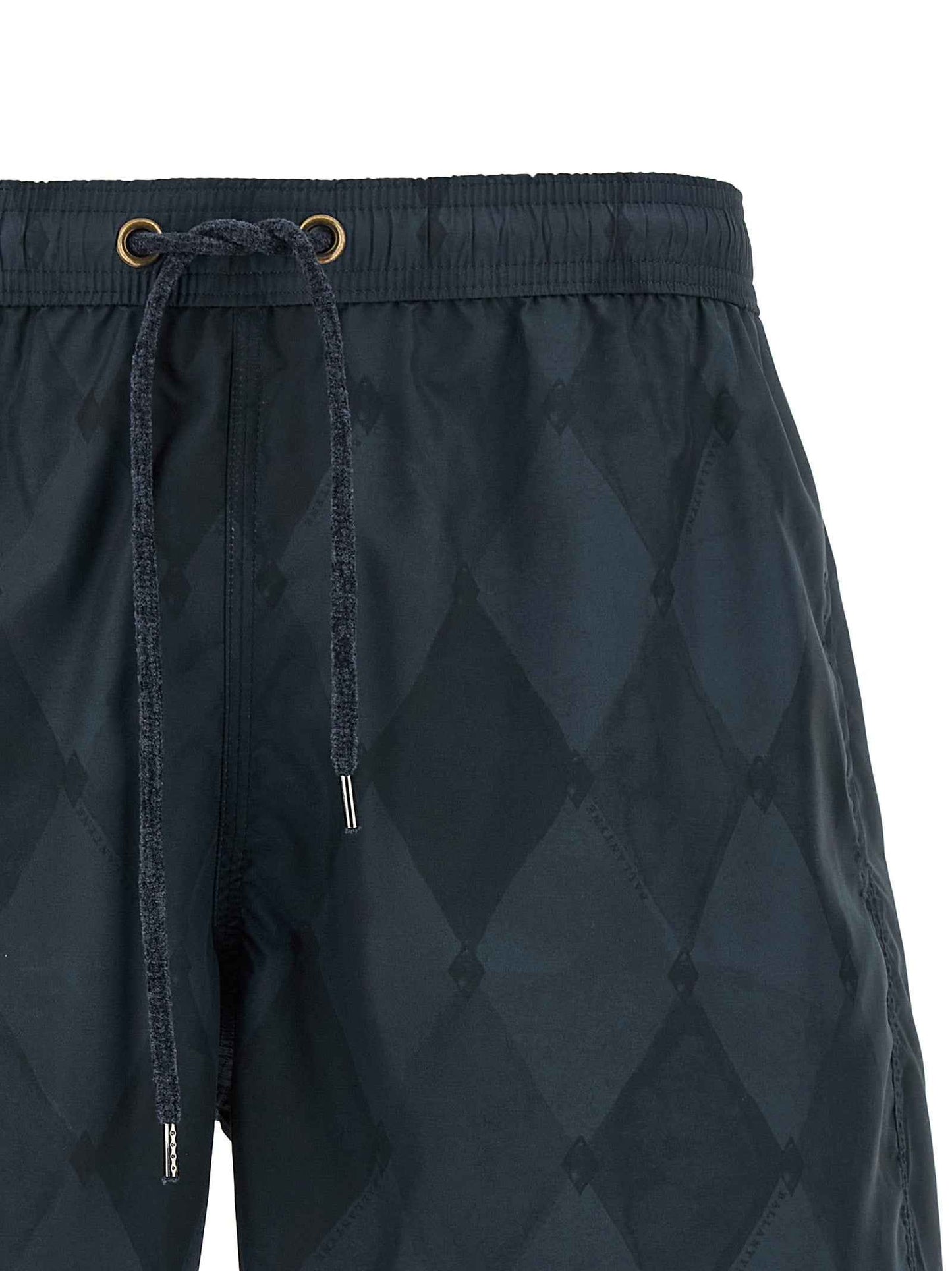 Blue Polyester Swim Shorts