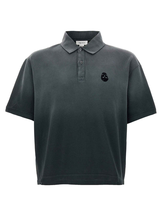 Gray Cotton Polo Shirt
