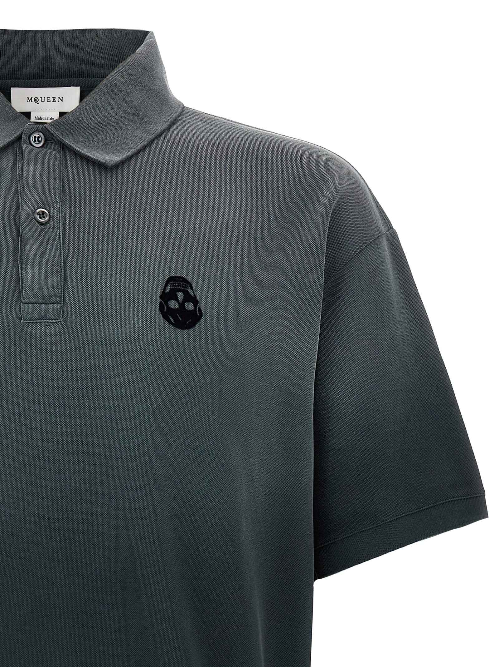 Gray Cotton Polo Shirt