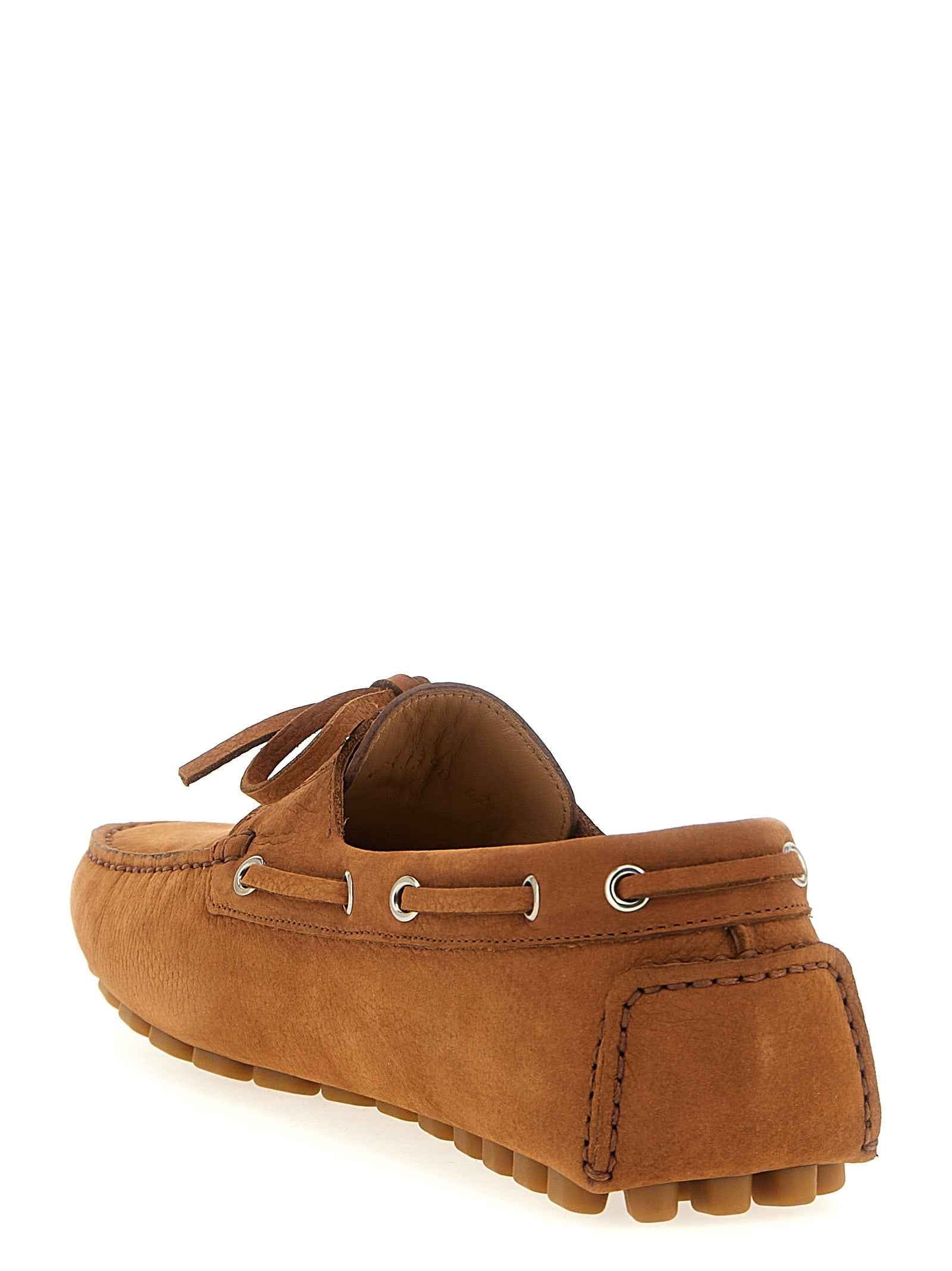 Brown Calfskin Slip-On Loafers