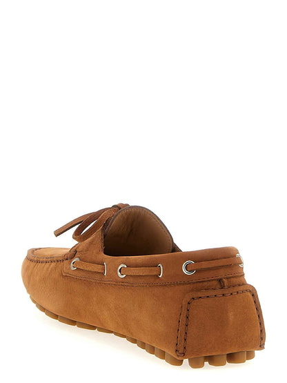 Brown Calfskin Slip-On Loafers