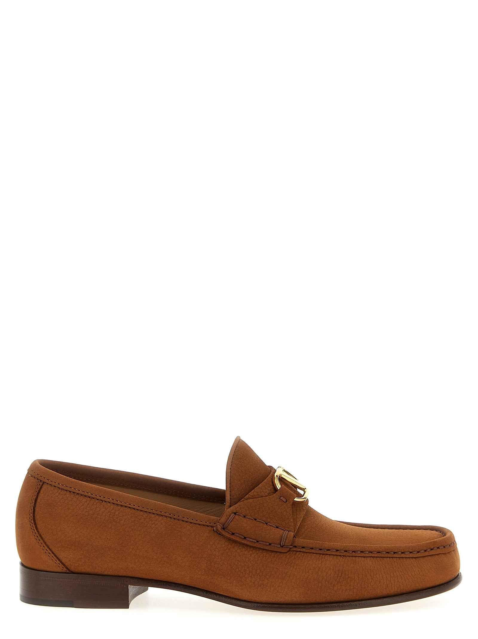 Brown Calfskin Slip-On Loafers