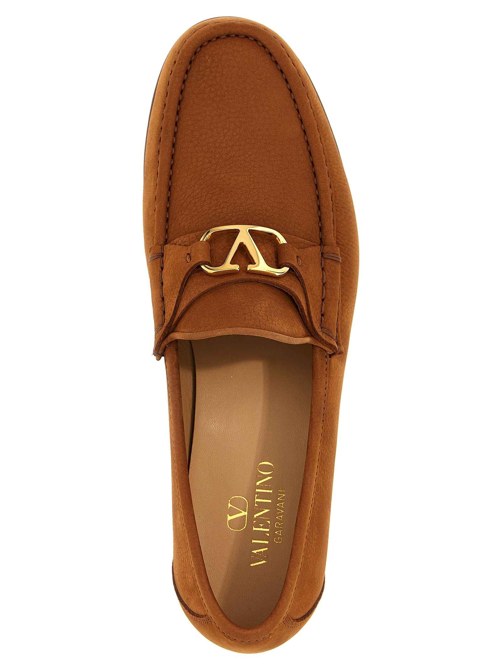 Brown Calfskin Slip-On Loafers