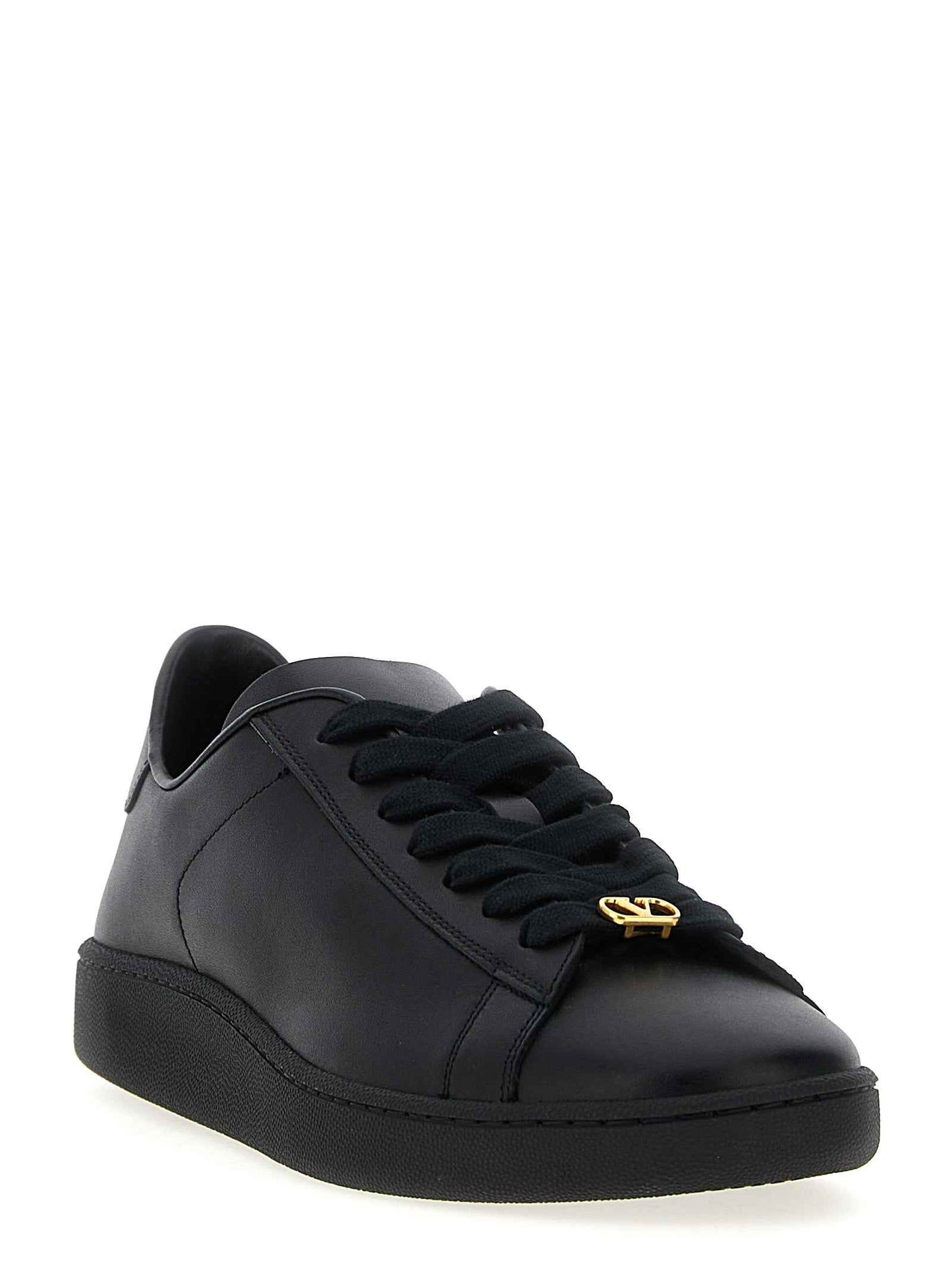 Black Calfskin Low Top Sneakers