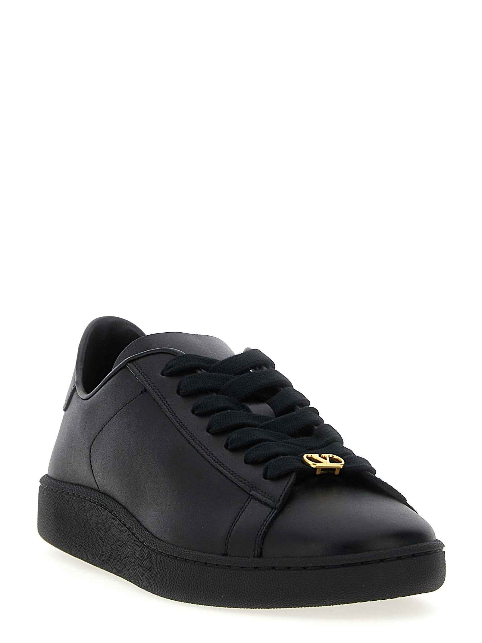 Black Calfskin Low Top Sneakers