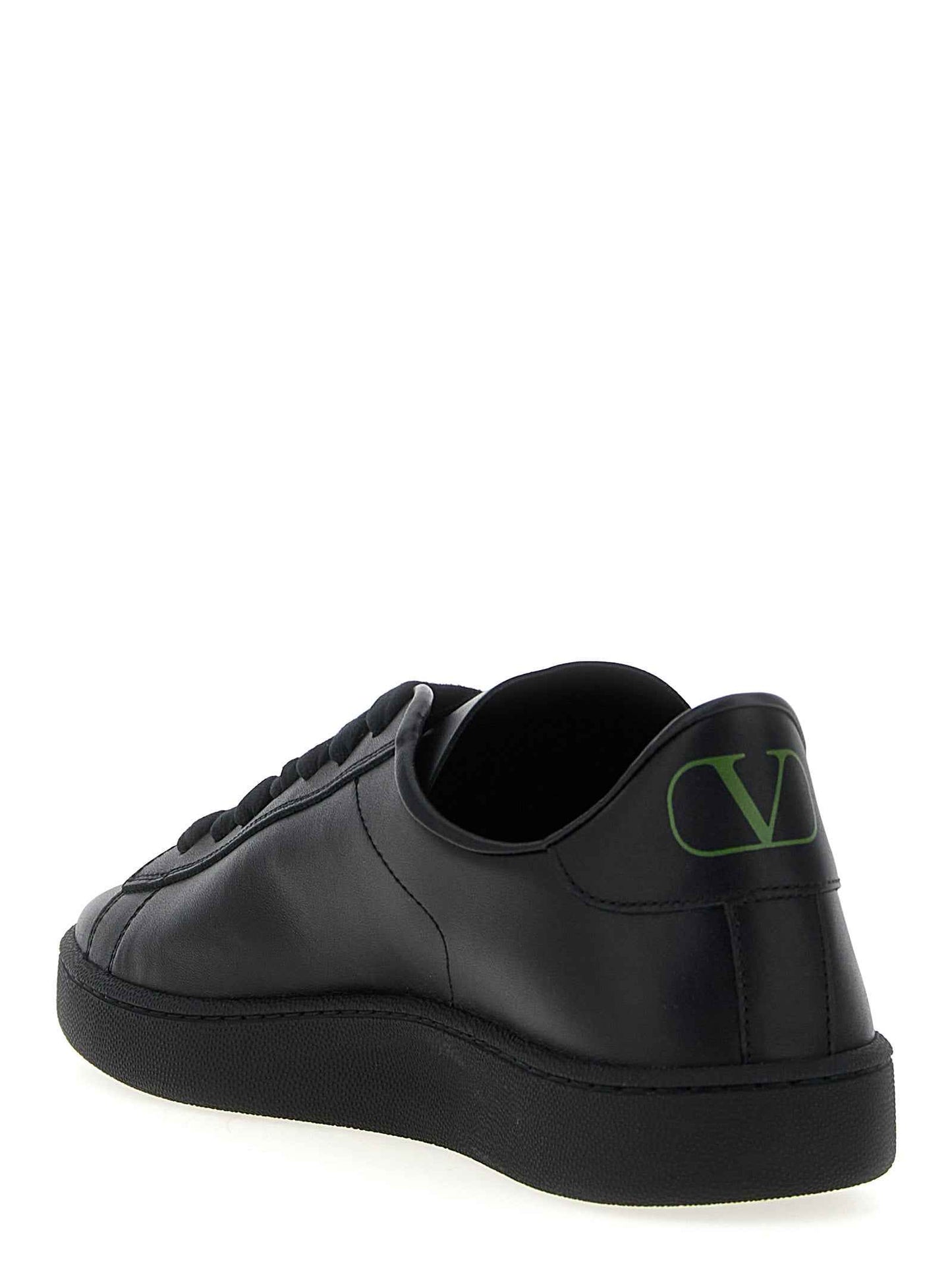 Black Calfskin Low Top Sneakers