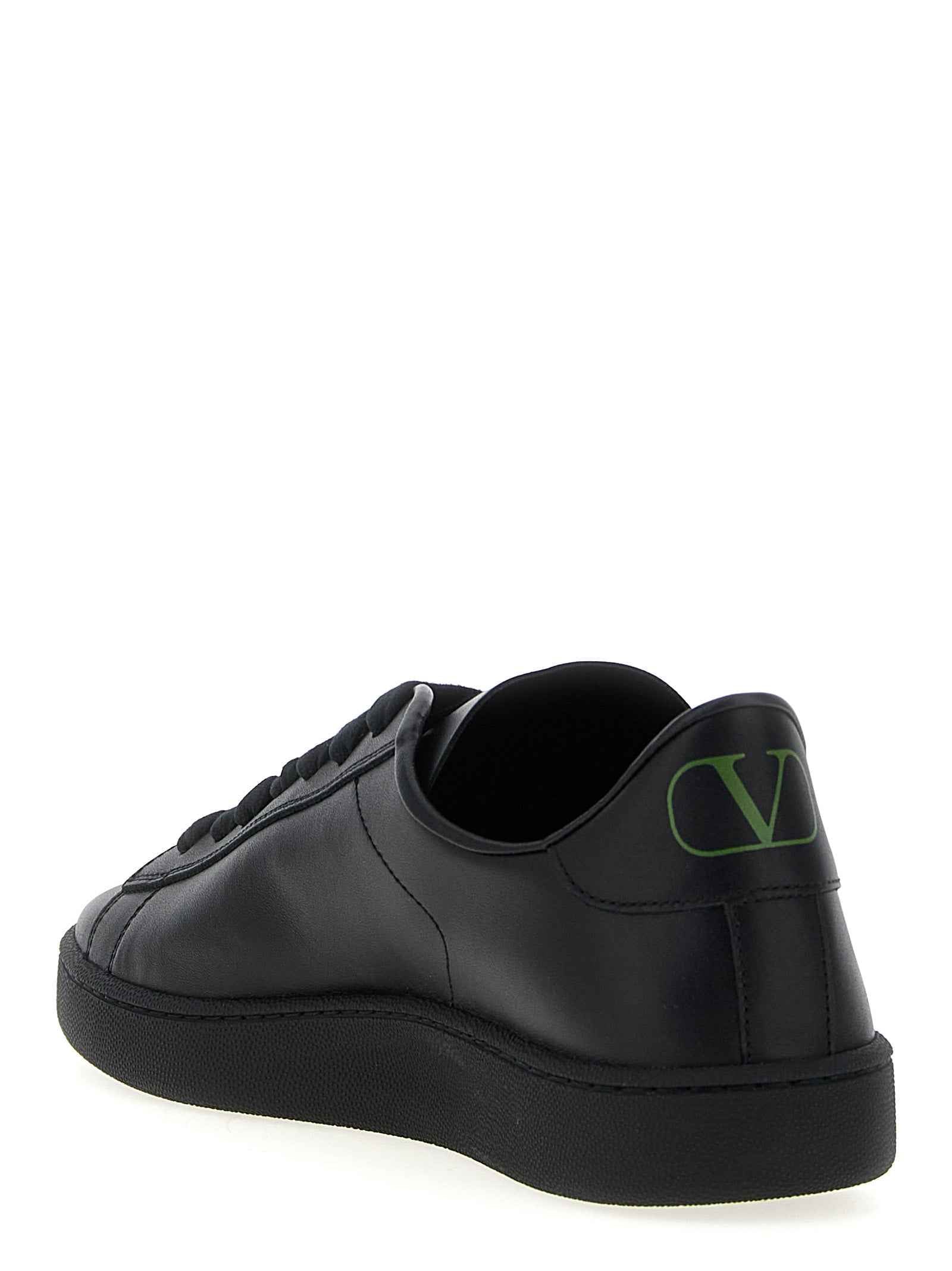 Black Calfskin Low Top Sneakers