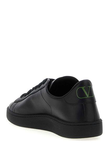 Black Calfskin Low Top Sneakers