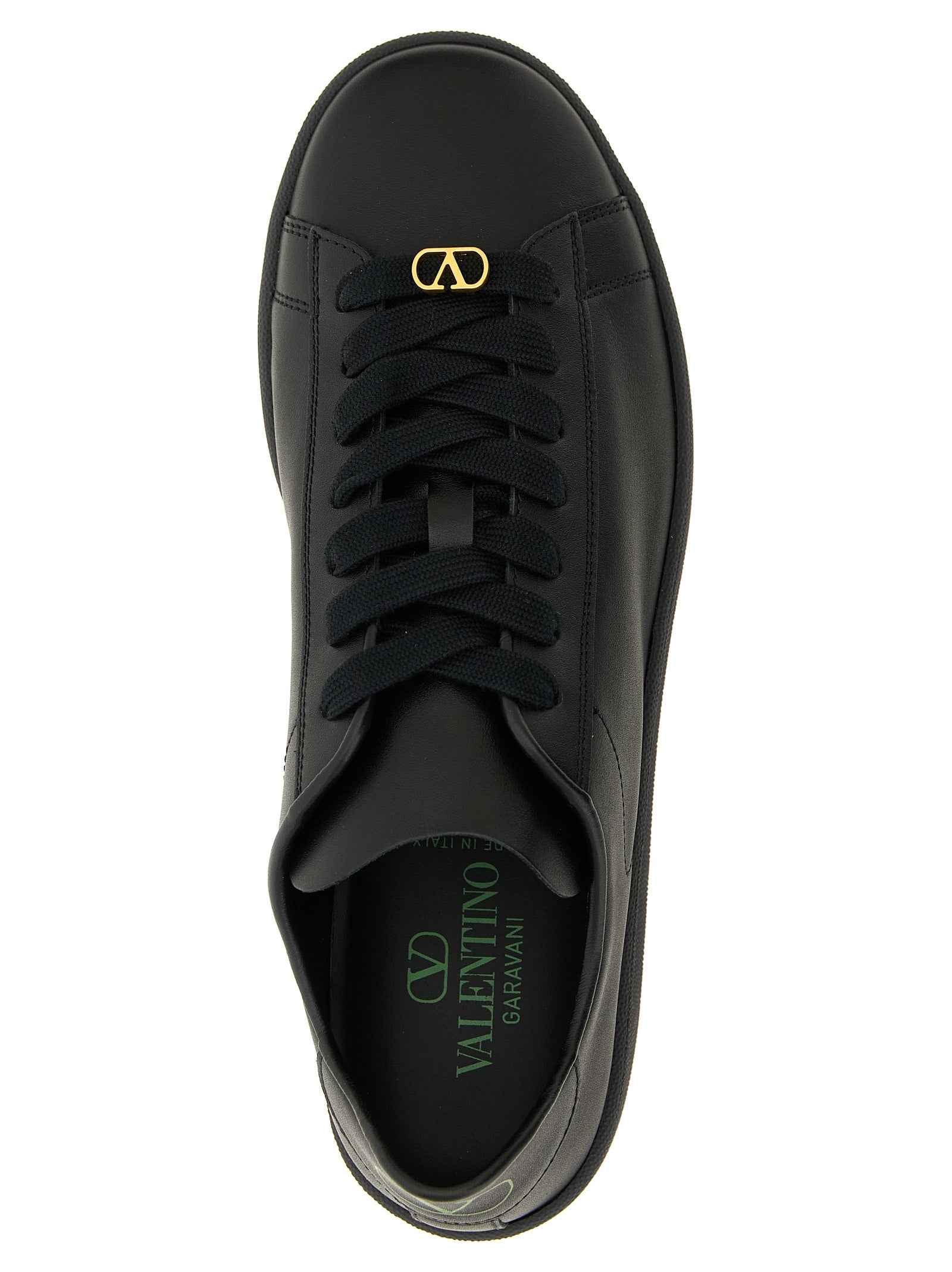 Black Calfskin Low Top Sneakers
