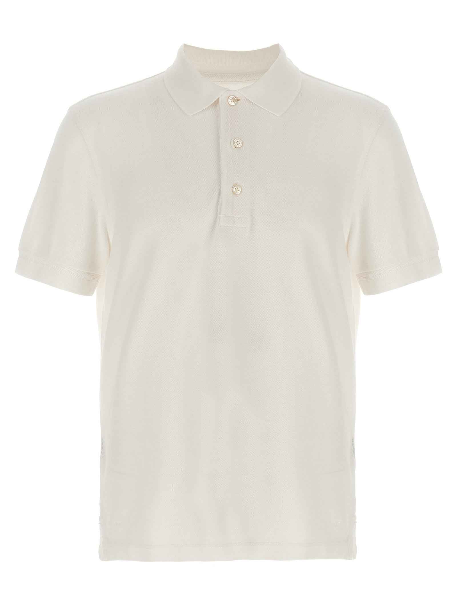 White Lyocell Polo Shirt