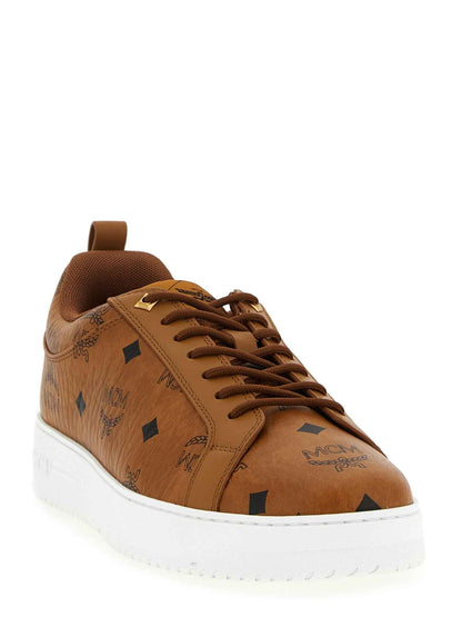 Brown Polyethylene Low Top Sneakers
