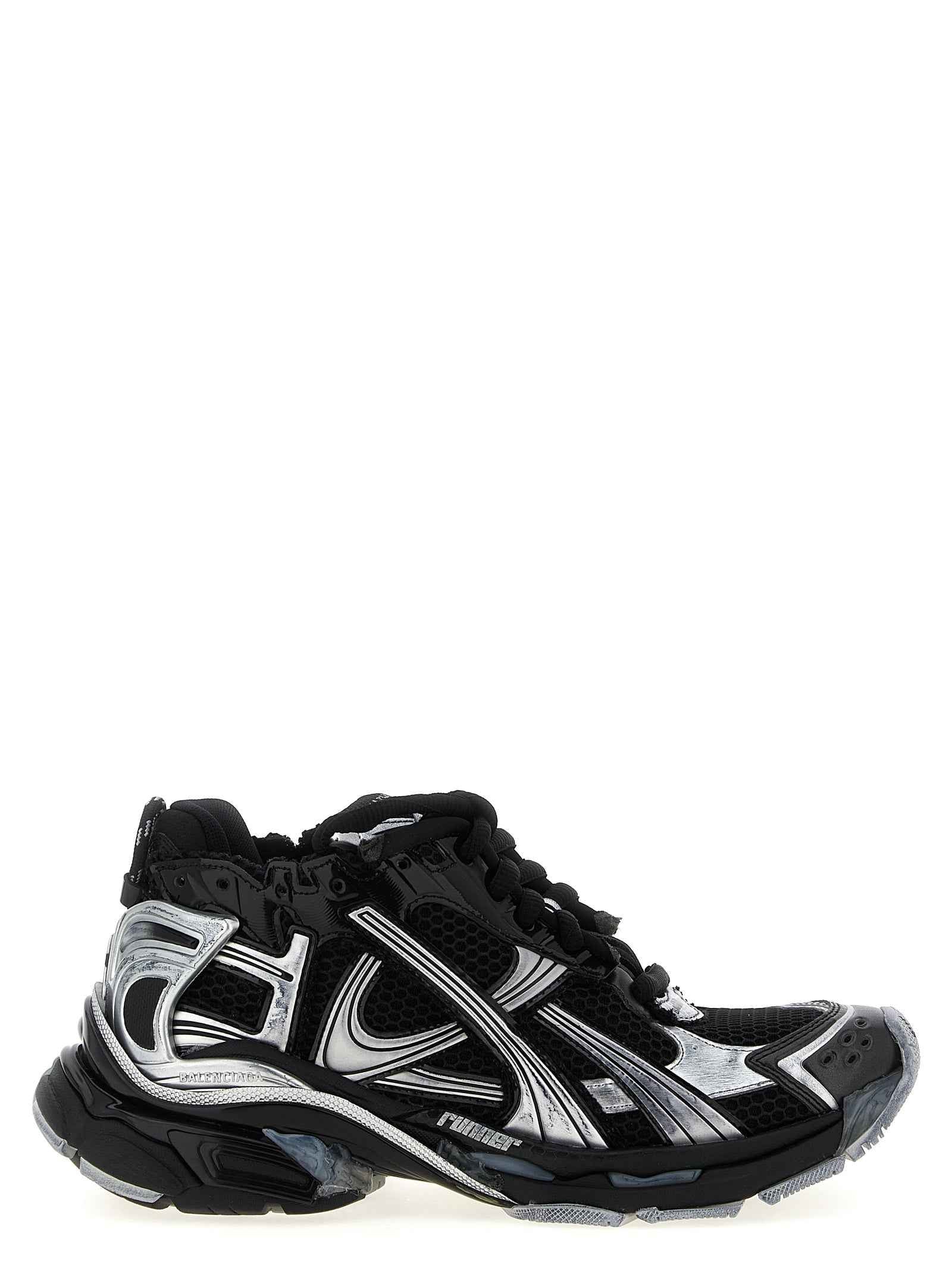 Black Polyethylene Athletic Sneakers