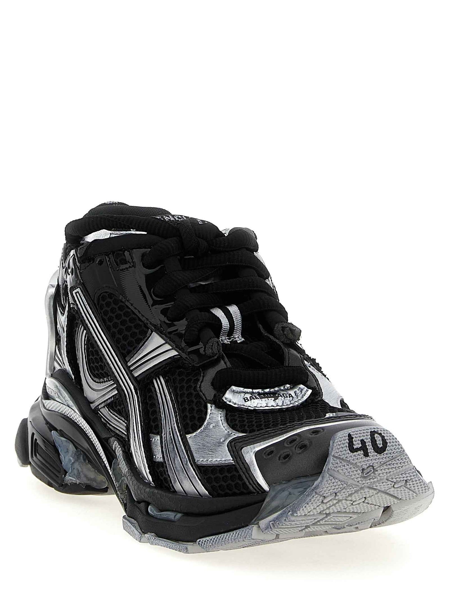 Black Polyethylene Athletic Sneakers