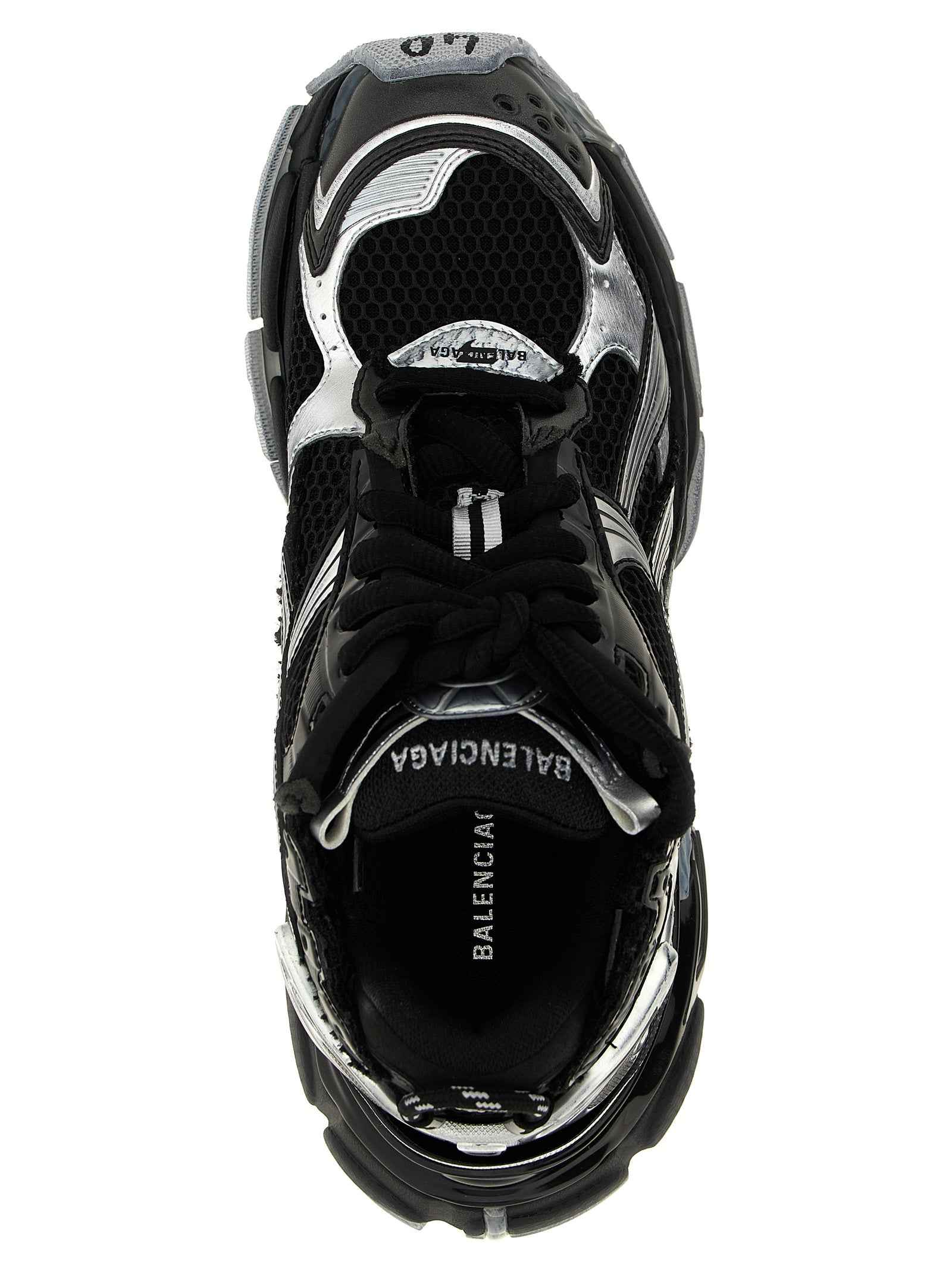 Black Polyethylene Athletic Sneakers