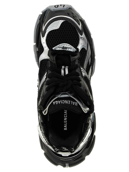 Black Polyethylene Athletic Sneakers