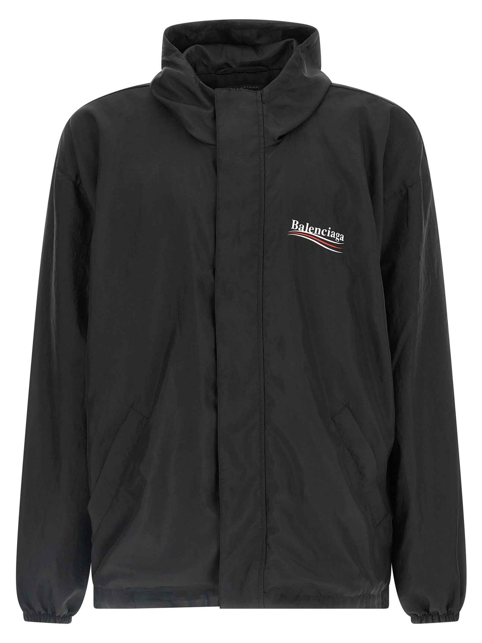 Black Polyester Shell Jacket