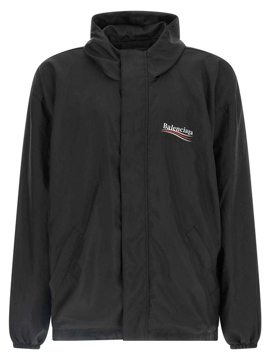 Black Polyester Shell Jacket