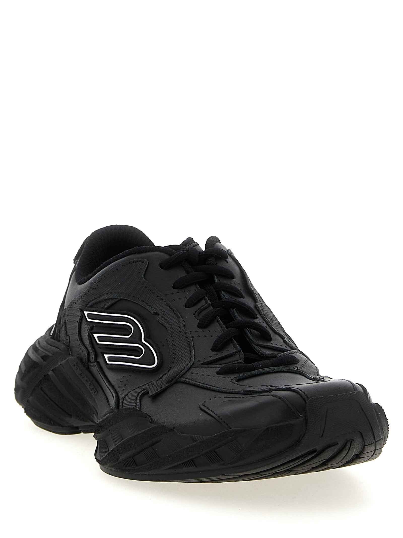 Black Calfskin Athletic Sneakers