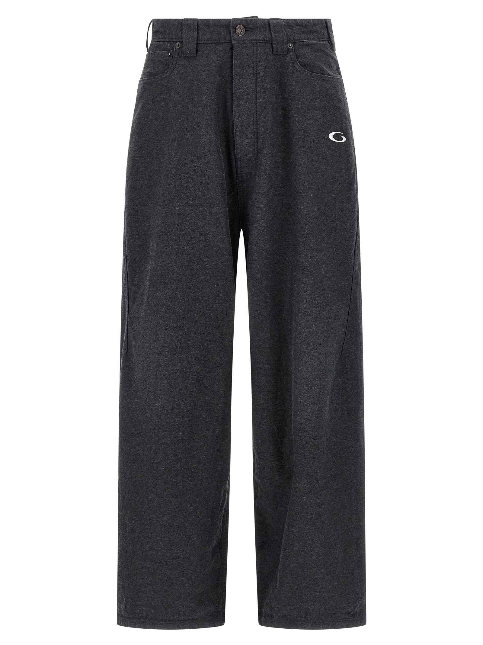 Gray Cotton Casual Pants