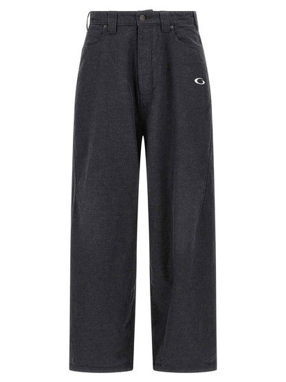 Gray Cotton Casual Pants