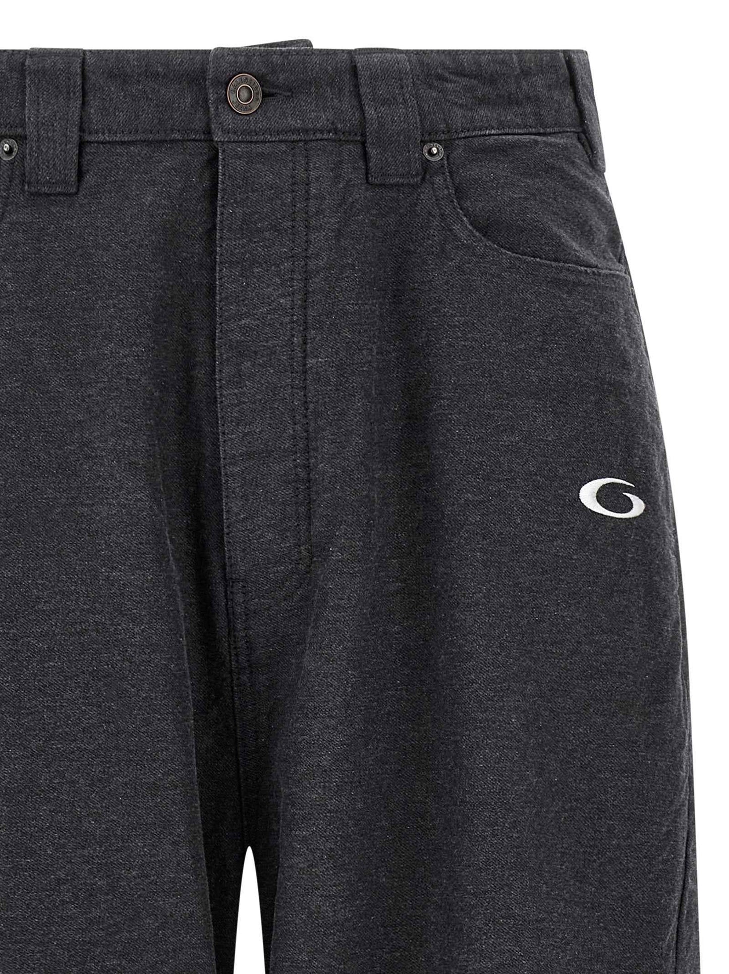 Gray Cotton Casual Pants