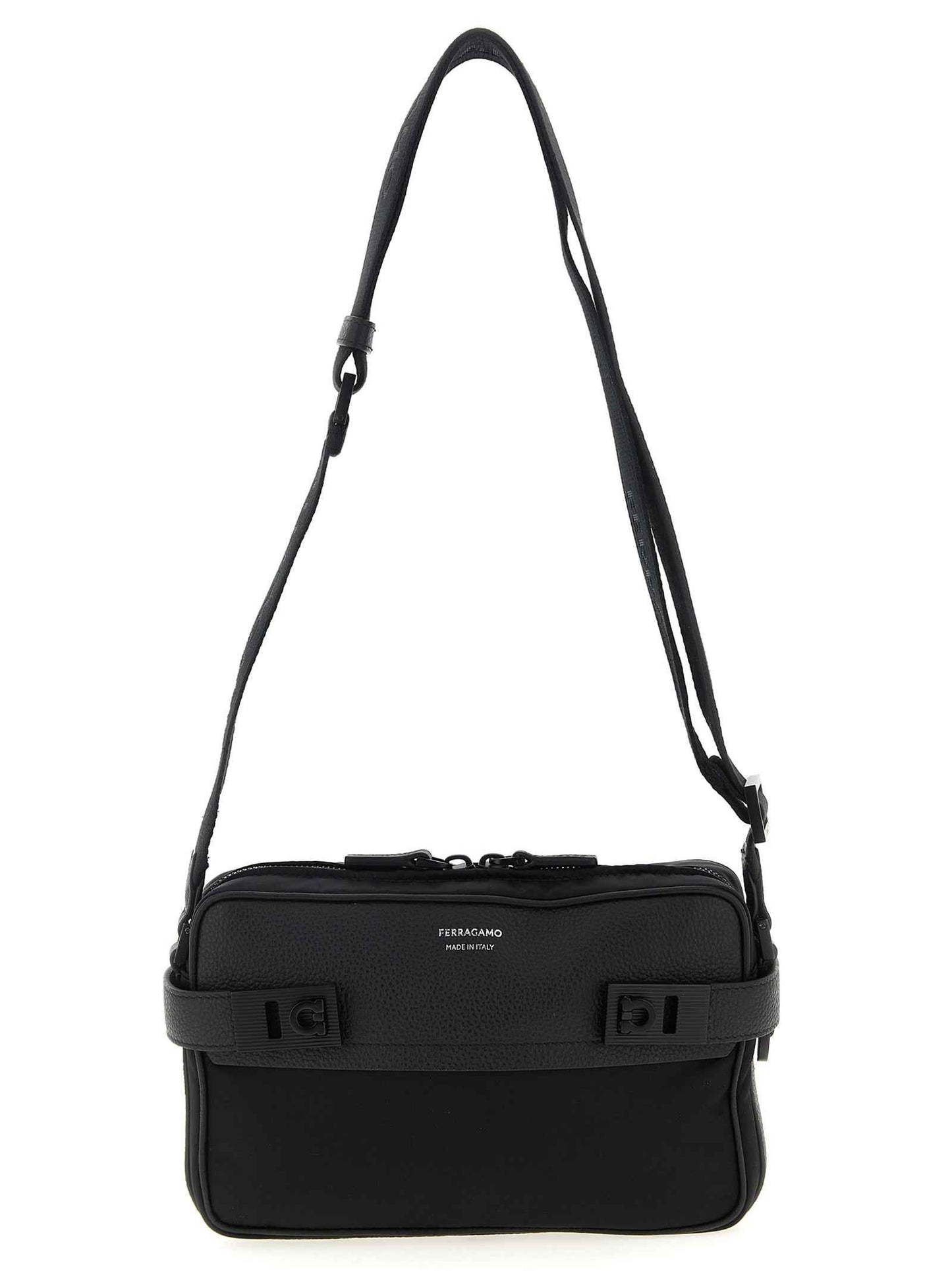 Black Fabric Crossbody Bag