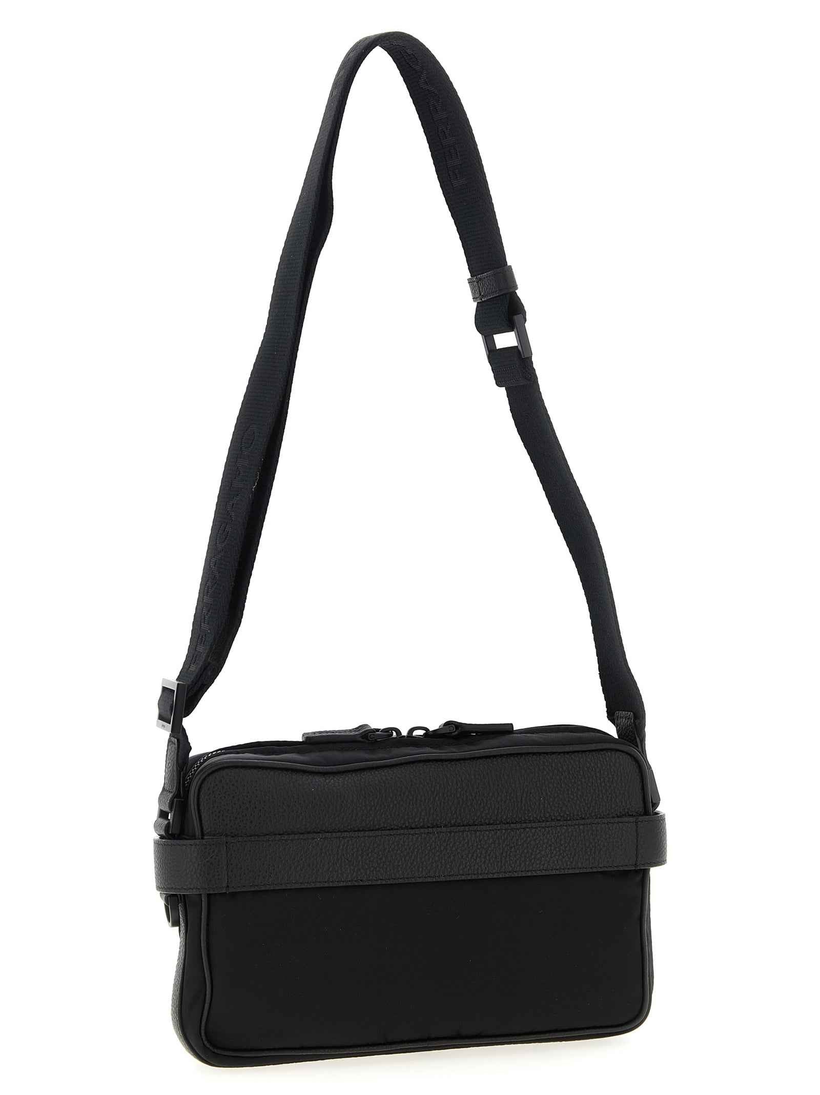 Black Fabric Crossbody Bag