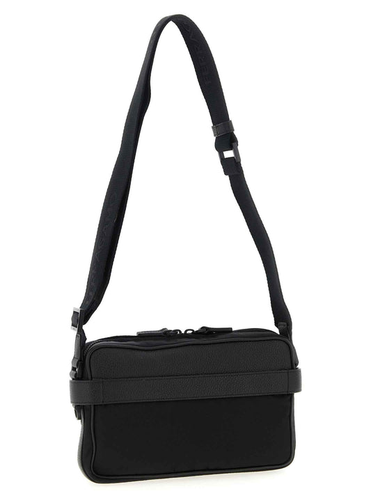 Black Fabric Crossbody Bag