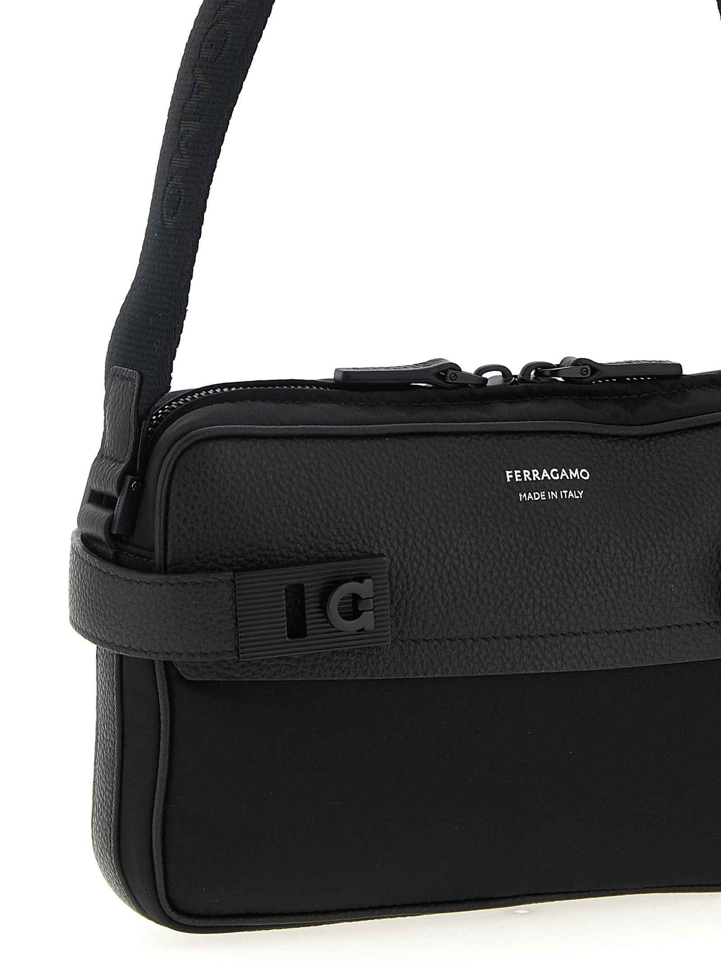 Black Fabric Crossbody Bag
