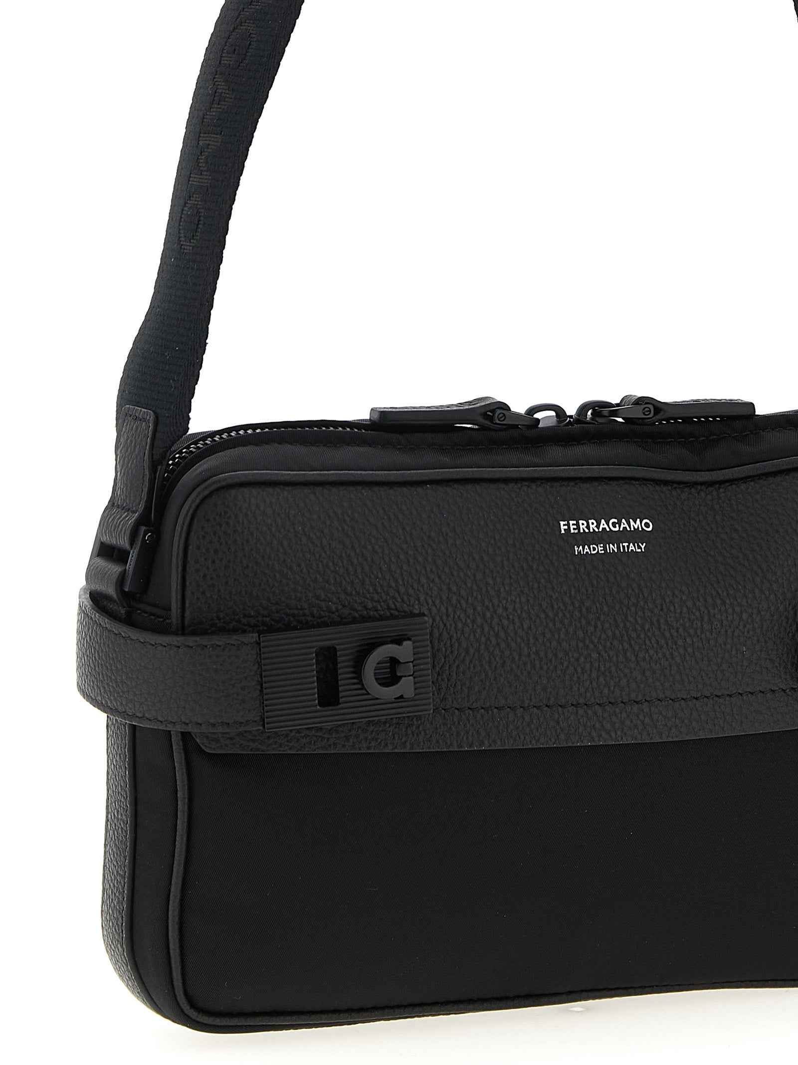 Black Fabric Crossbody Bag