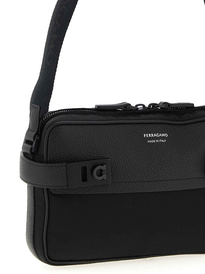 Black Fabric Crossbody Bag