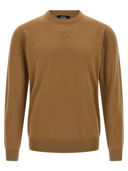Beige Virgin Wool Cardigan