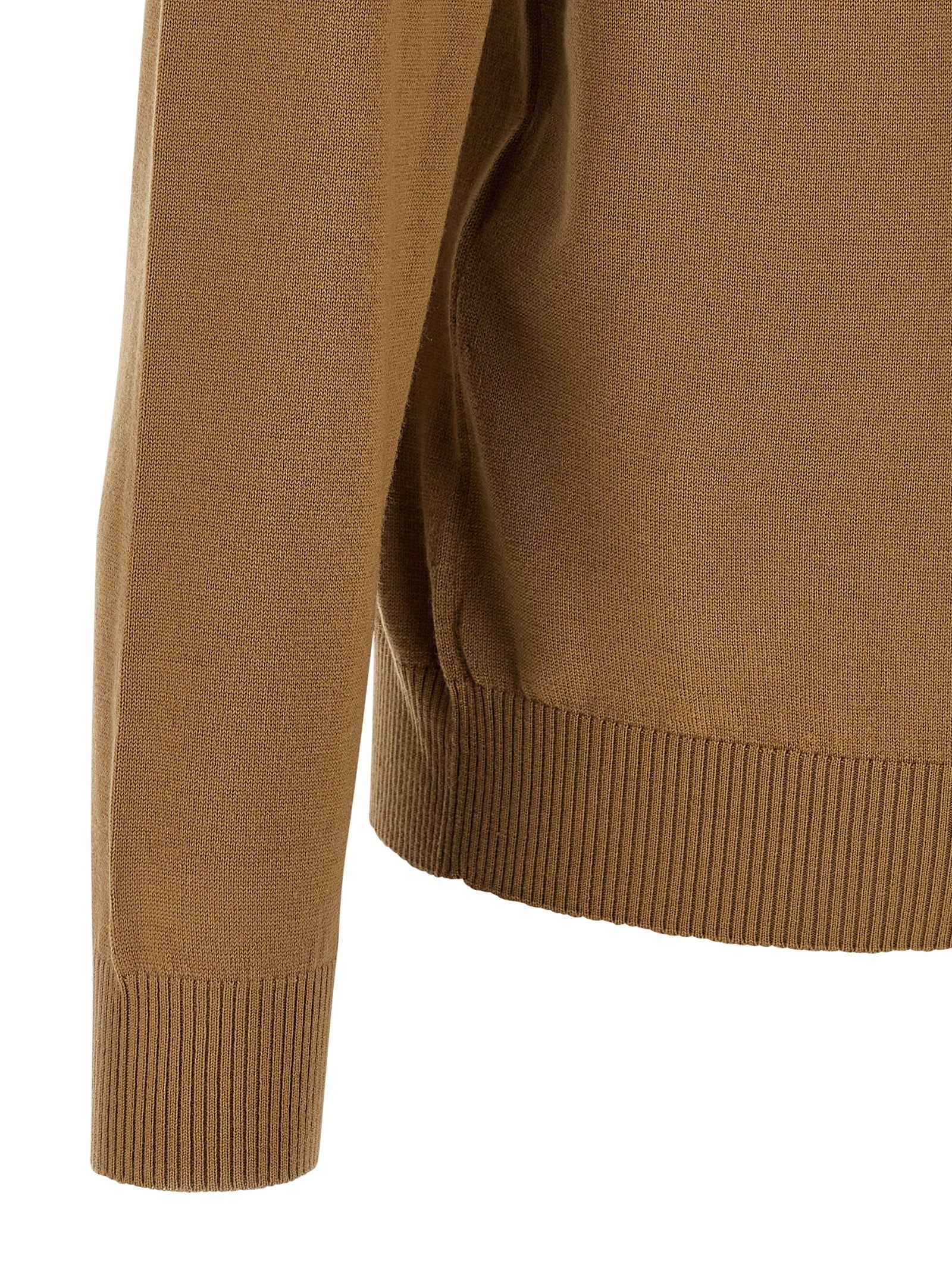 Beige Virgin Wool Cardigan