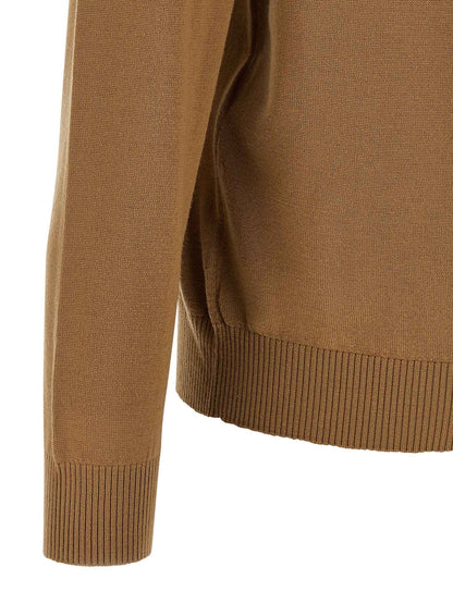 Beige Virgin Wool Cardigan