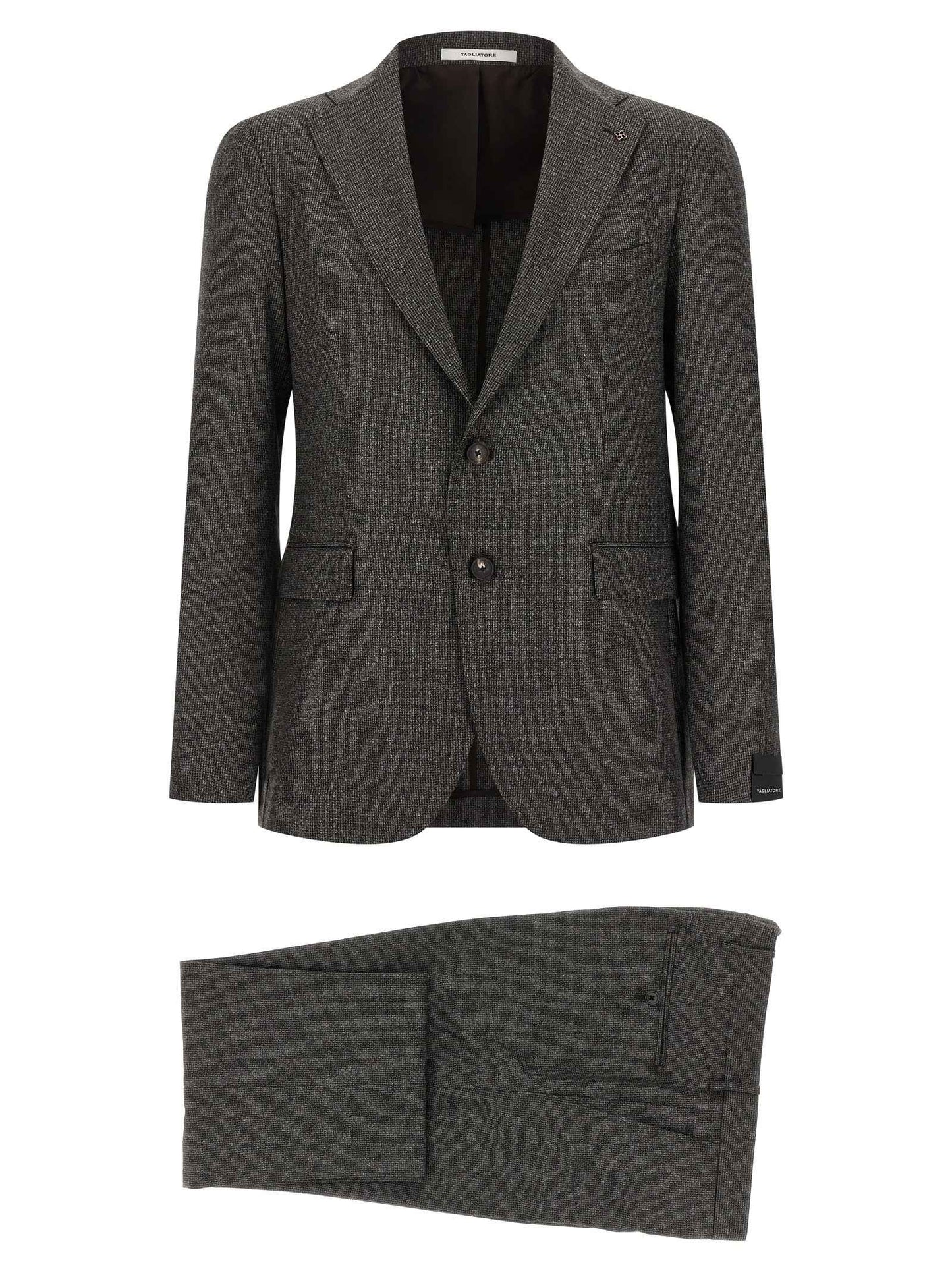 Brown Virgin Wool Two-Piece Suit