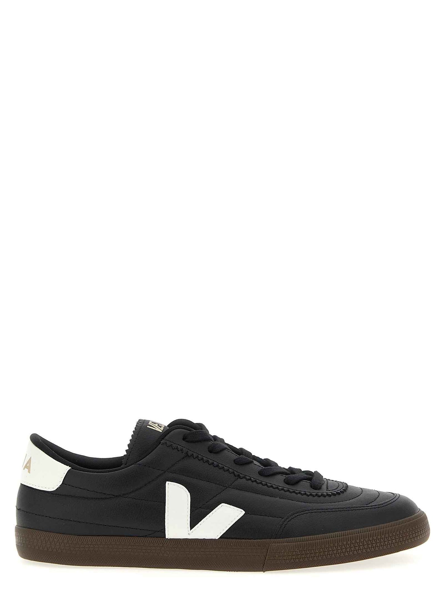 Bicolor Genuine Leather Low Top Sneakers