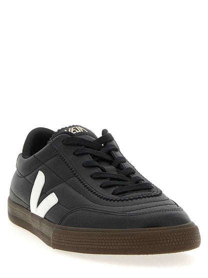 Bicolor Genuine Leather Low Top Sneakers