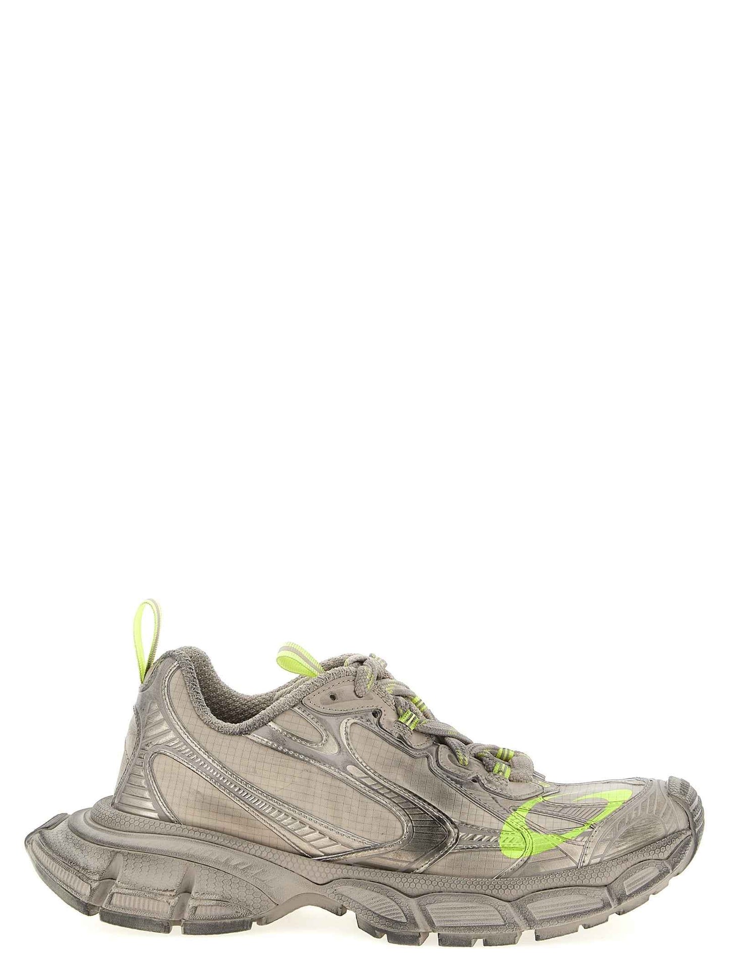 Gray Polyethylene Athletic Sneakers