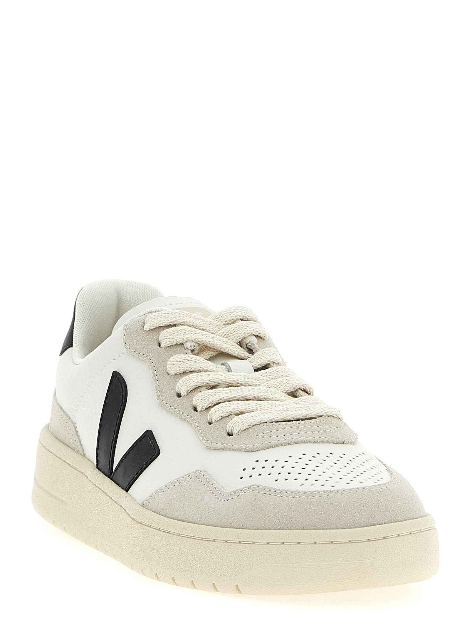 Bicolor Genuine Leather Athletic Sneakers