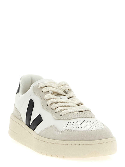 Bicolor Genuine Leather Athletic Sneakers