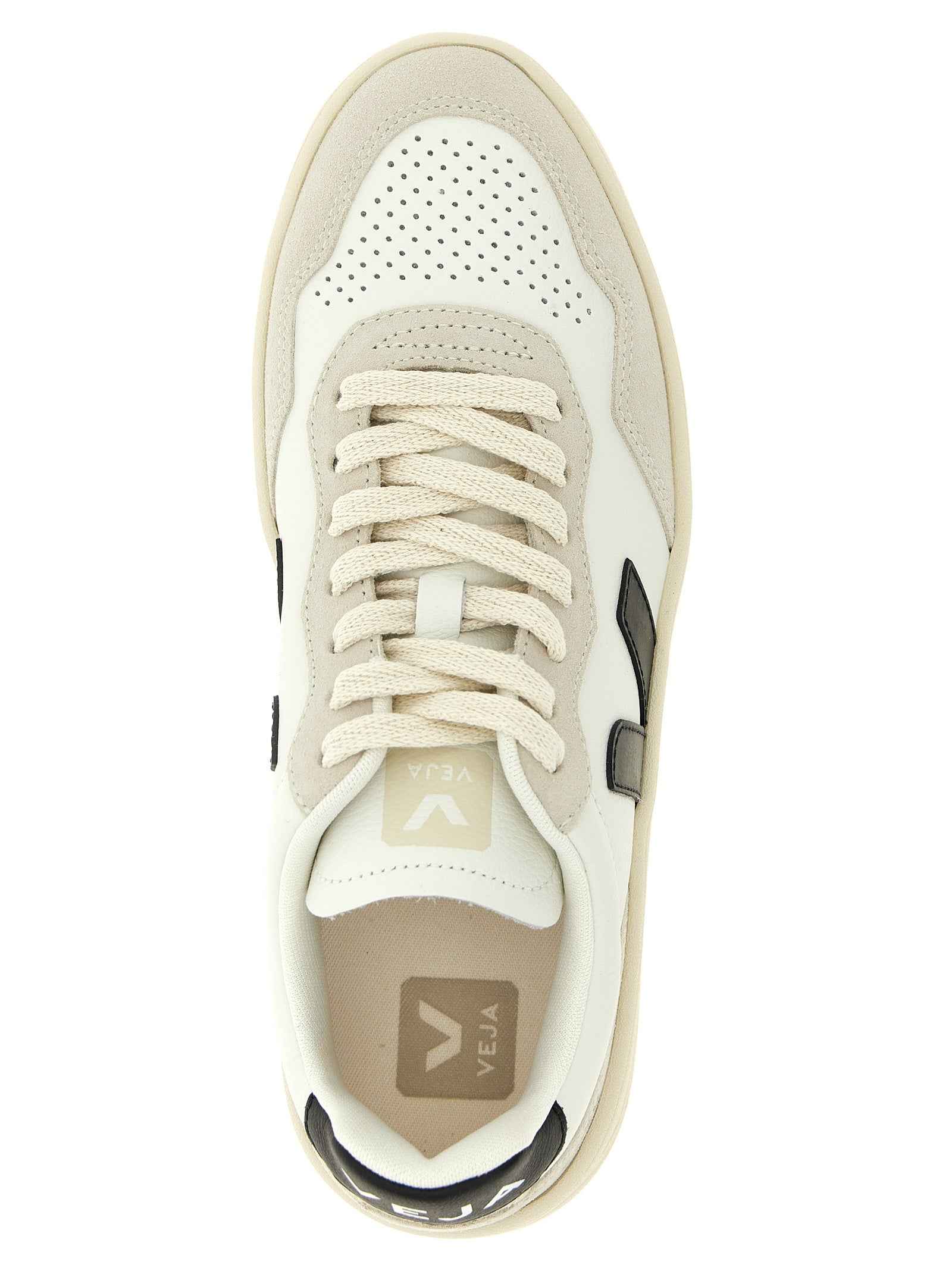 Bicolor Genuine Leather Athletic Sneakers